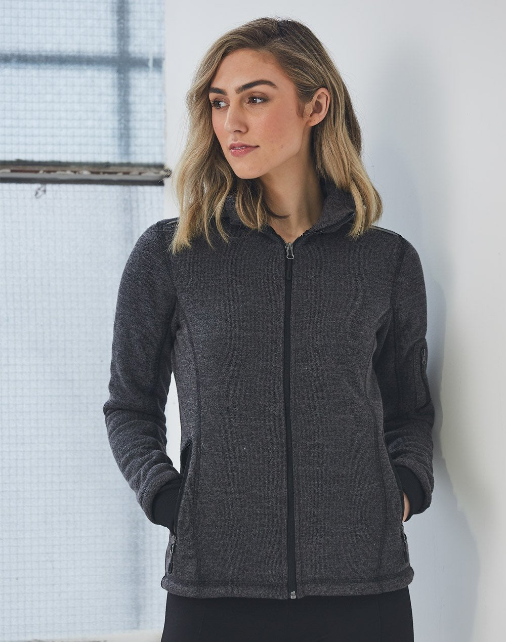 Winning Spirit Jk42 Ladies Acland Heather Bonded Fleece Jacket