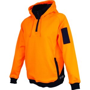 Hi-vis Womens 1/4 Zip Tech Fleece Hoodie