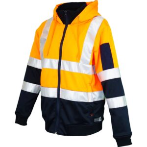 Hi-vis Womens Full Zip Tech Fleece Taped Hoodie