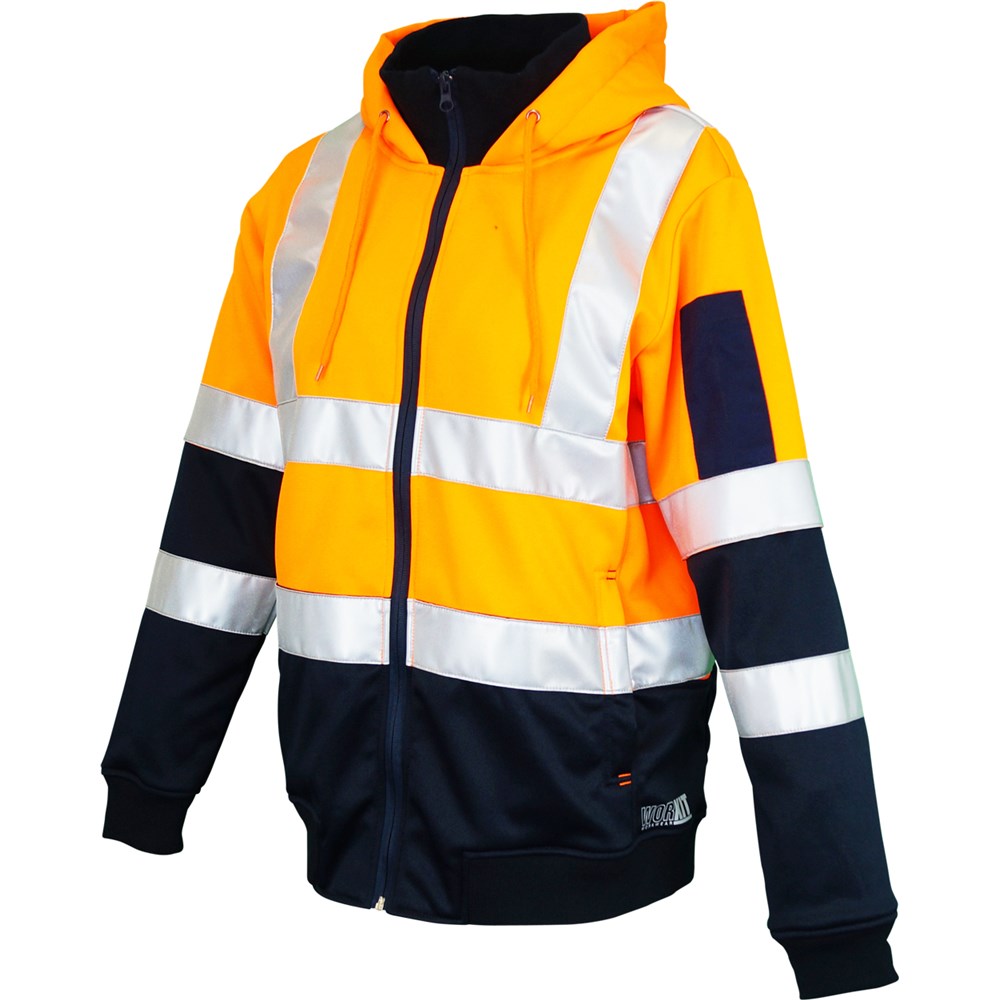 Hi-vis Womens Full Zip Tech Fleece Taped Hoodie