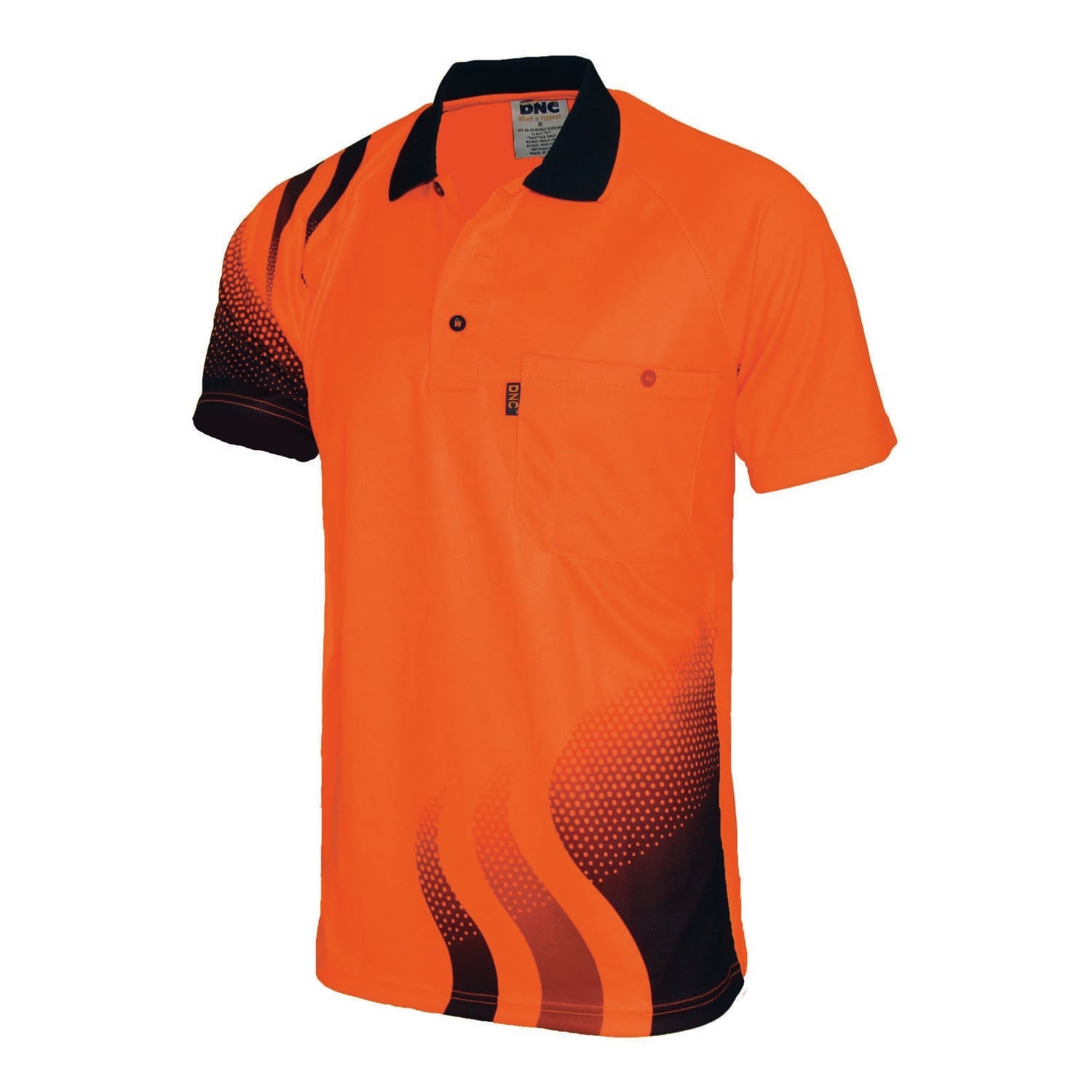 Dnc 3563 Hivis Sublimated Wave Polo - Image 2