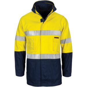 Dnc 3764 Hivis 4 In 1 Cotton Drill Jacket With Generic R/tape