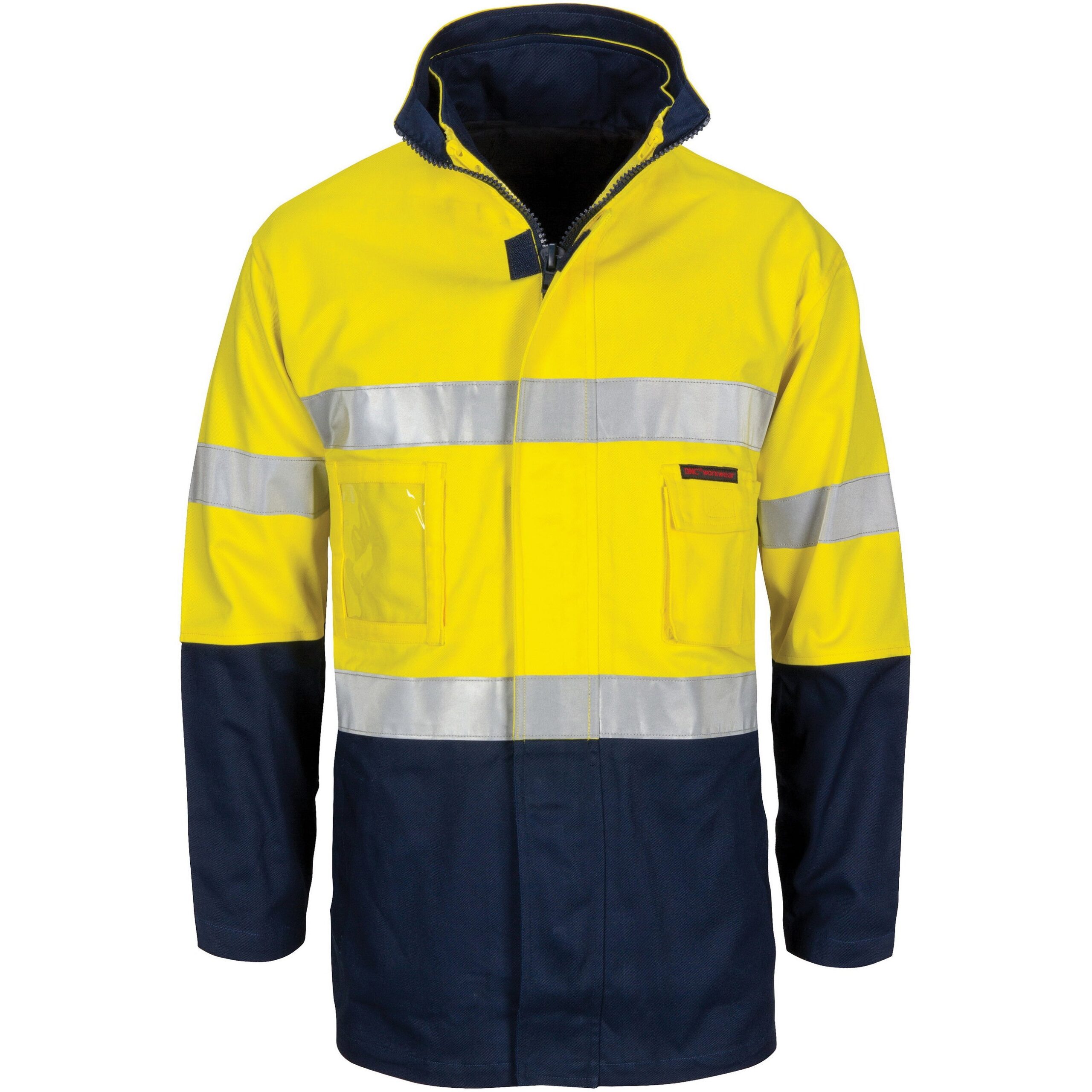 Dnc 3764 Hivis 4 In 1 Cotton Drill Jacket With Generic R/tape