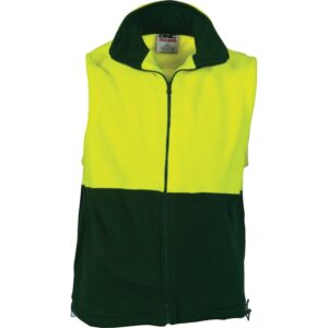 DNC 3828 Hi-Vis Two Tone Full Zip Polar Fleece Vest