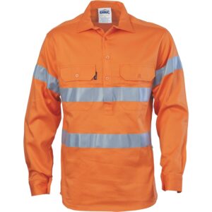 Dnc 3945 Hivis Cool-breeze Close Front Cotton Shirtwith Generic R/tape
