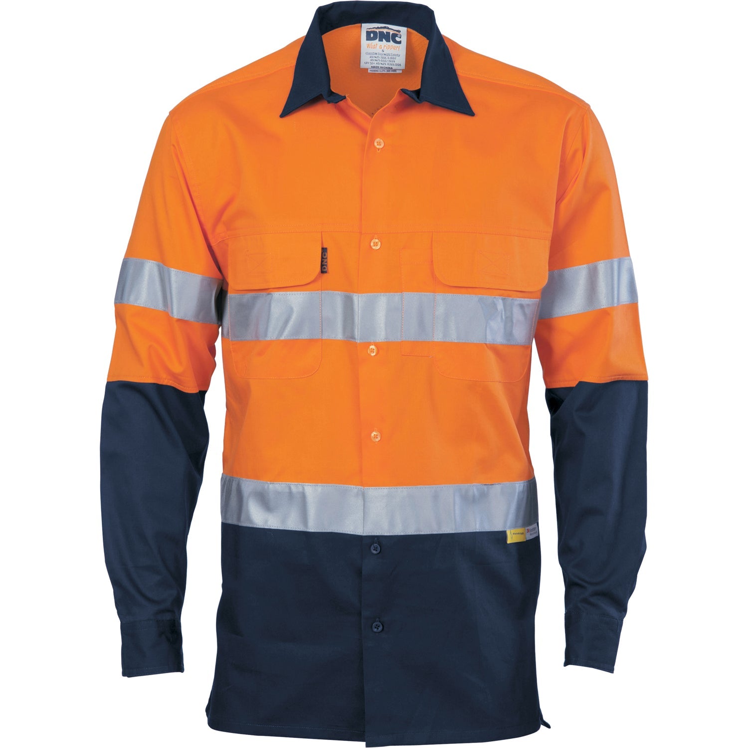 Dnc 3948 Hivis 3 Way Cool-breeze Cotton Shirt With Csr/tape - Long Sleeve - Image 2