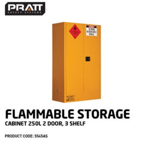Pratt Flammable Storage Cabinet 250l 2 Door 3 Shelf
