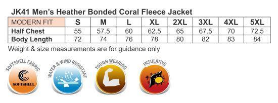Winning Spirit Jk41 Mens Acland Heather Bonded Fleece Jacket - Image 4