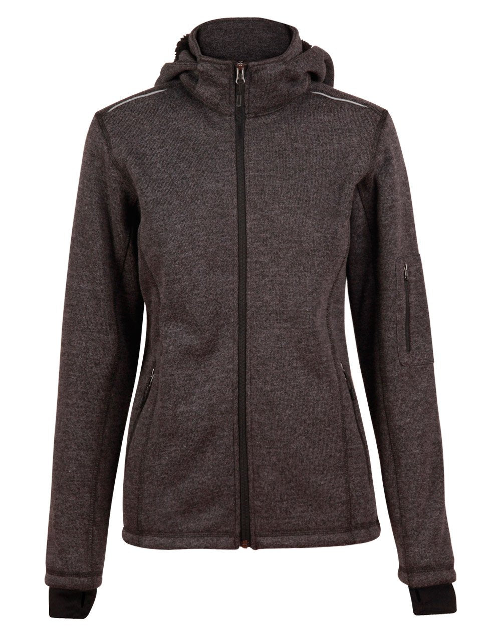 Winning Spirit Jk42 Ladies Acland Heather Bonded Fleece Jacket - Image 3