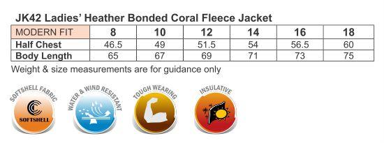 Winning Spirit Jk42 Ladies Acland Heather Bonded Fleece Jacket - Image 4