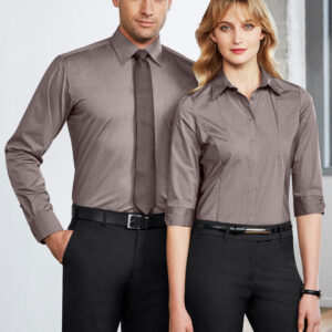 Bizcollection S122lt Ladies Chevron 3/4 Sleeve Shirt