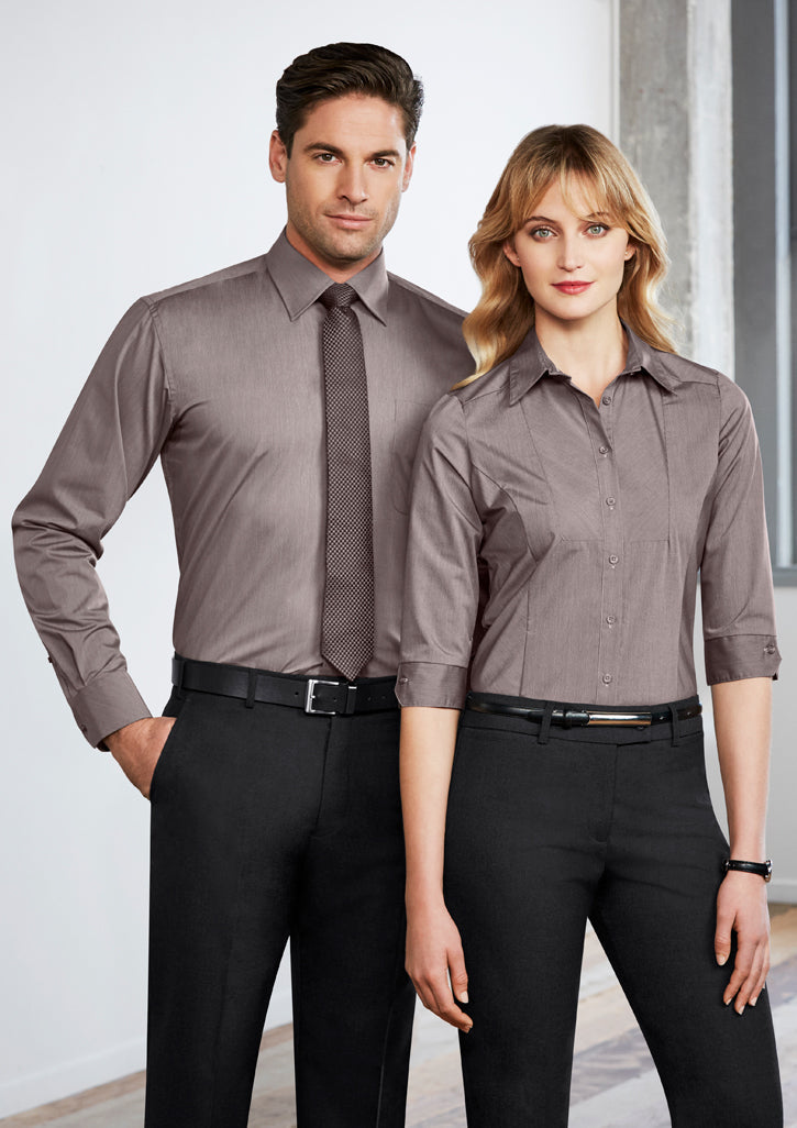 Bizcollection S122lt Ladies Chevron 3/4 Sleeve Shirt