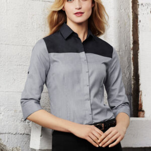 Bizcollection S503lt Ladies Havana 3/4 Sleeve Shirt