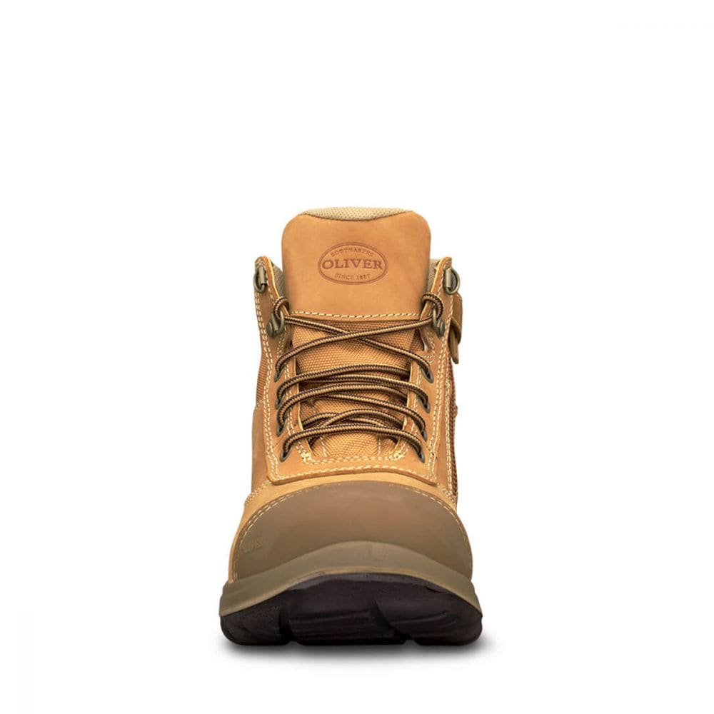 Oliver 34660 Lace Up Ankle Boot Zip Side Wheat Safety Boot - Image 2